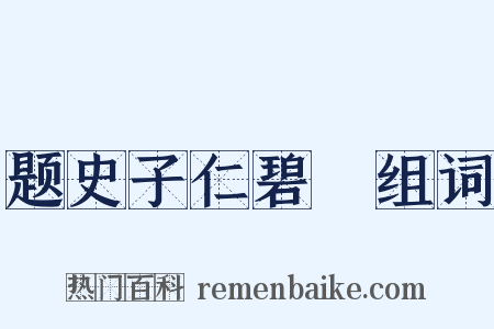 题史子仁碧沚组词是什么意思的图片